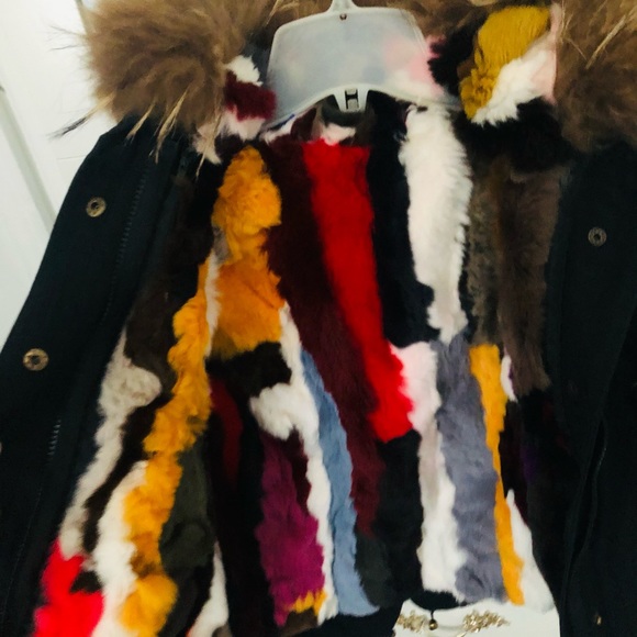 Girls parka with real fur collar and lining - Picture 7 of 8